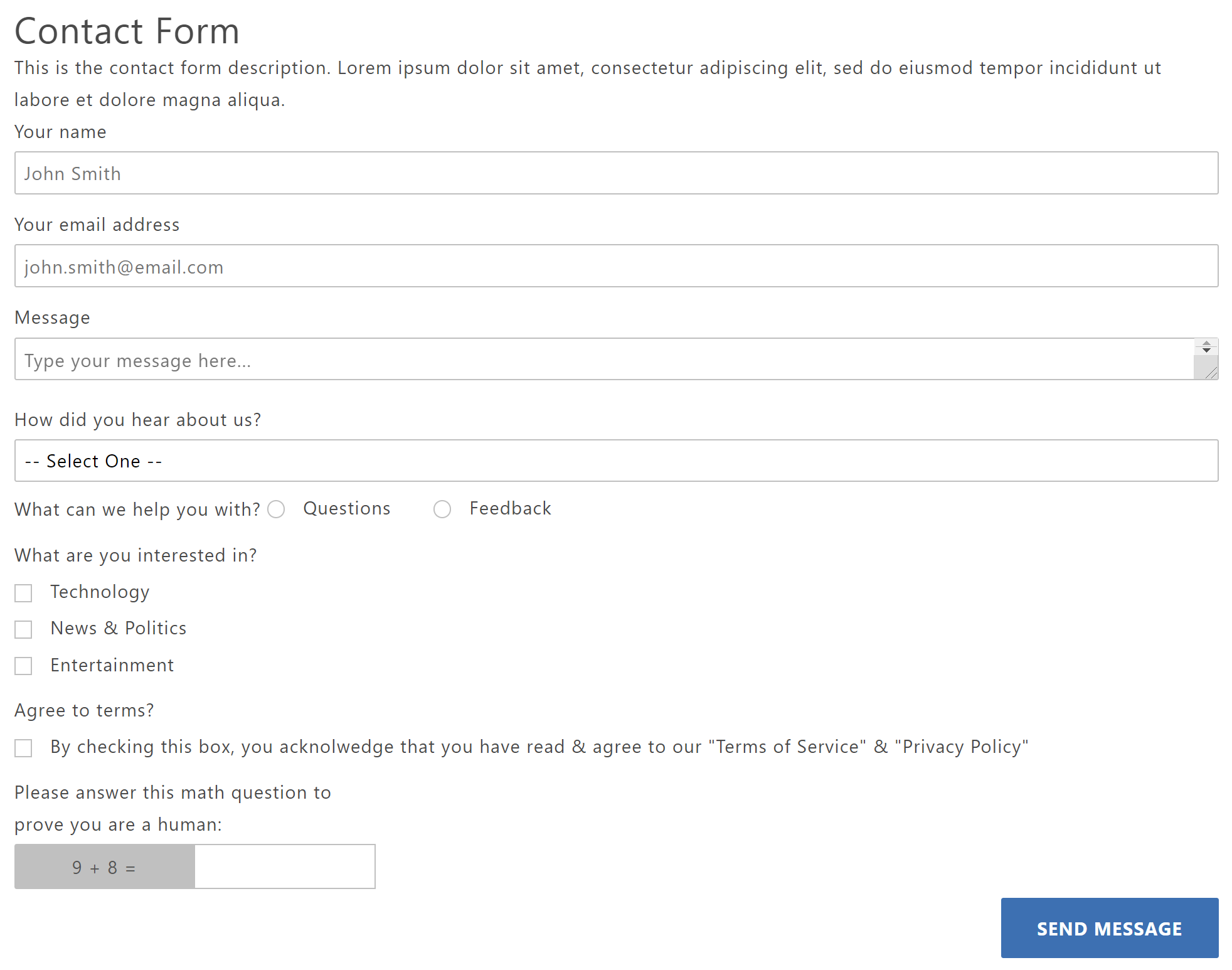 Example Contact Form